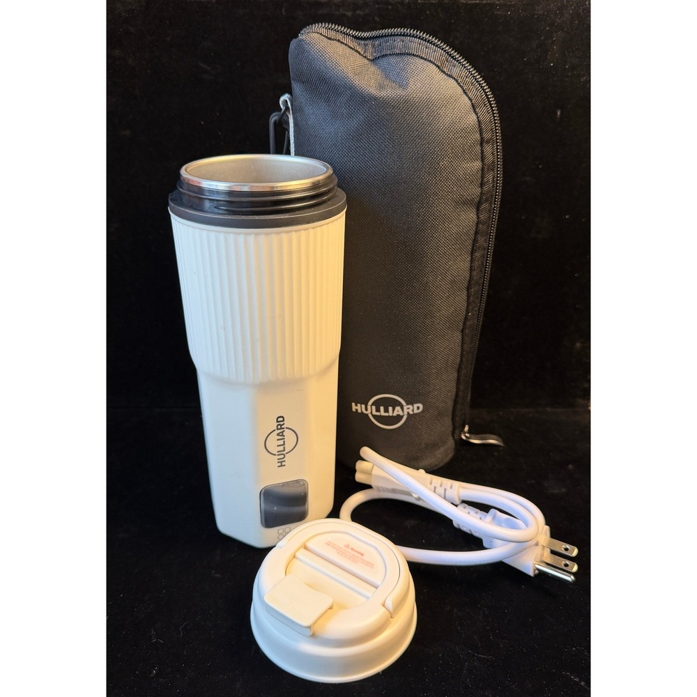 Hulliard Portable Electric Kettle- Travel Mug Water Boiler, White, SUS 316 Steel